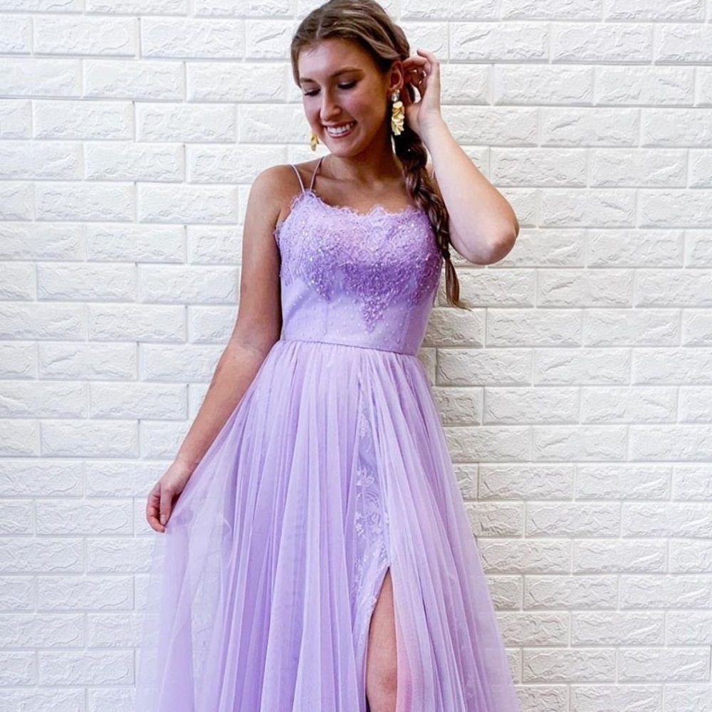 purple semi formal dress