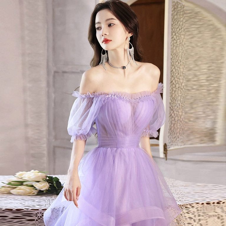 purple semi formal dress