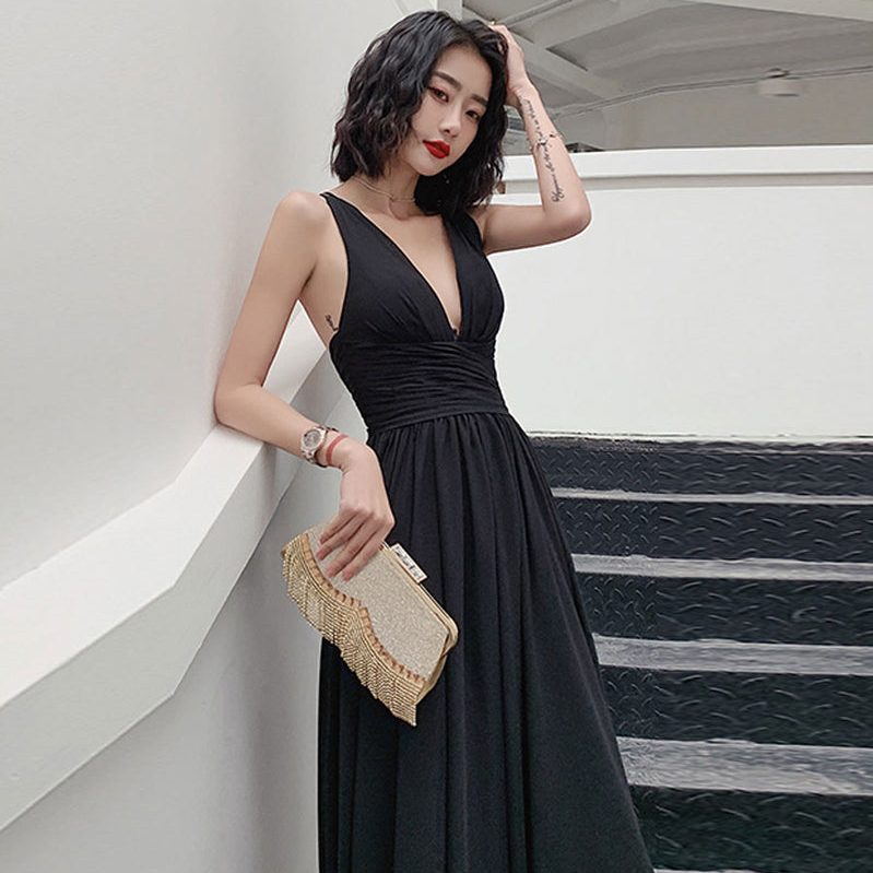 formal long black dress