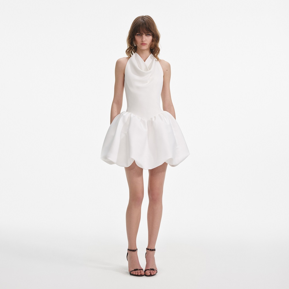 formal white mini dress