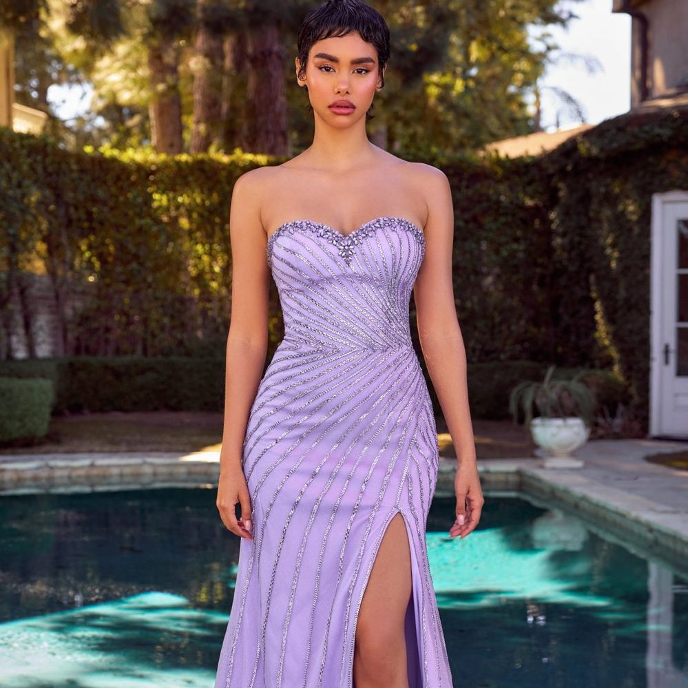 purple semi formal dress