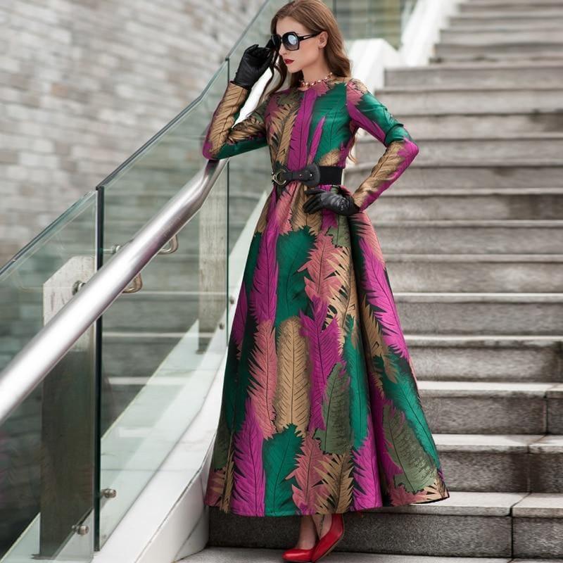 formal maxi dress with sleeves