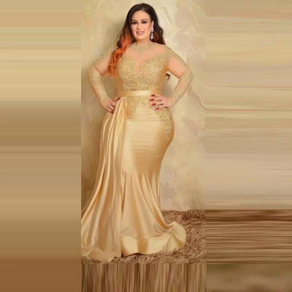 gold plus size formal dress
