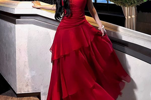 red maxi dress formal