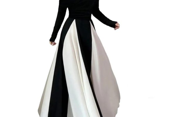 formal black and white dress