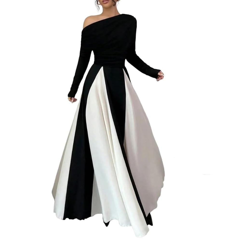 formal black and white dress