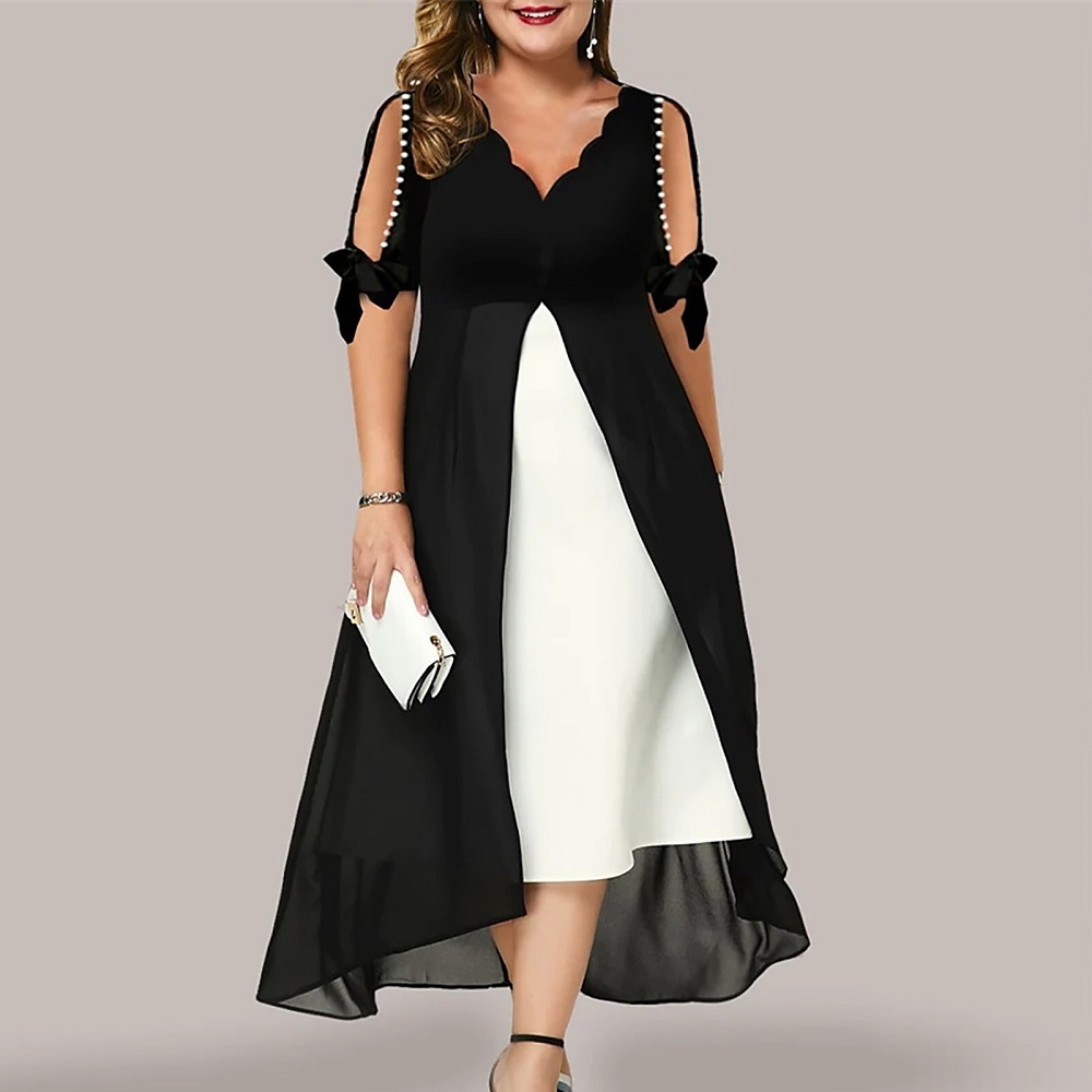formal black and white dress