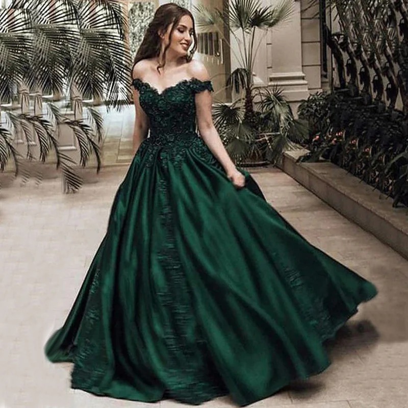 emerald formal dress