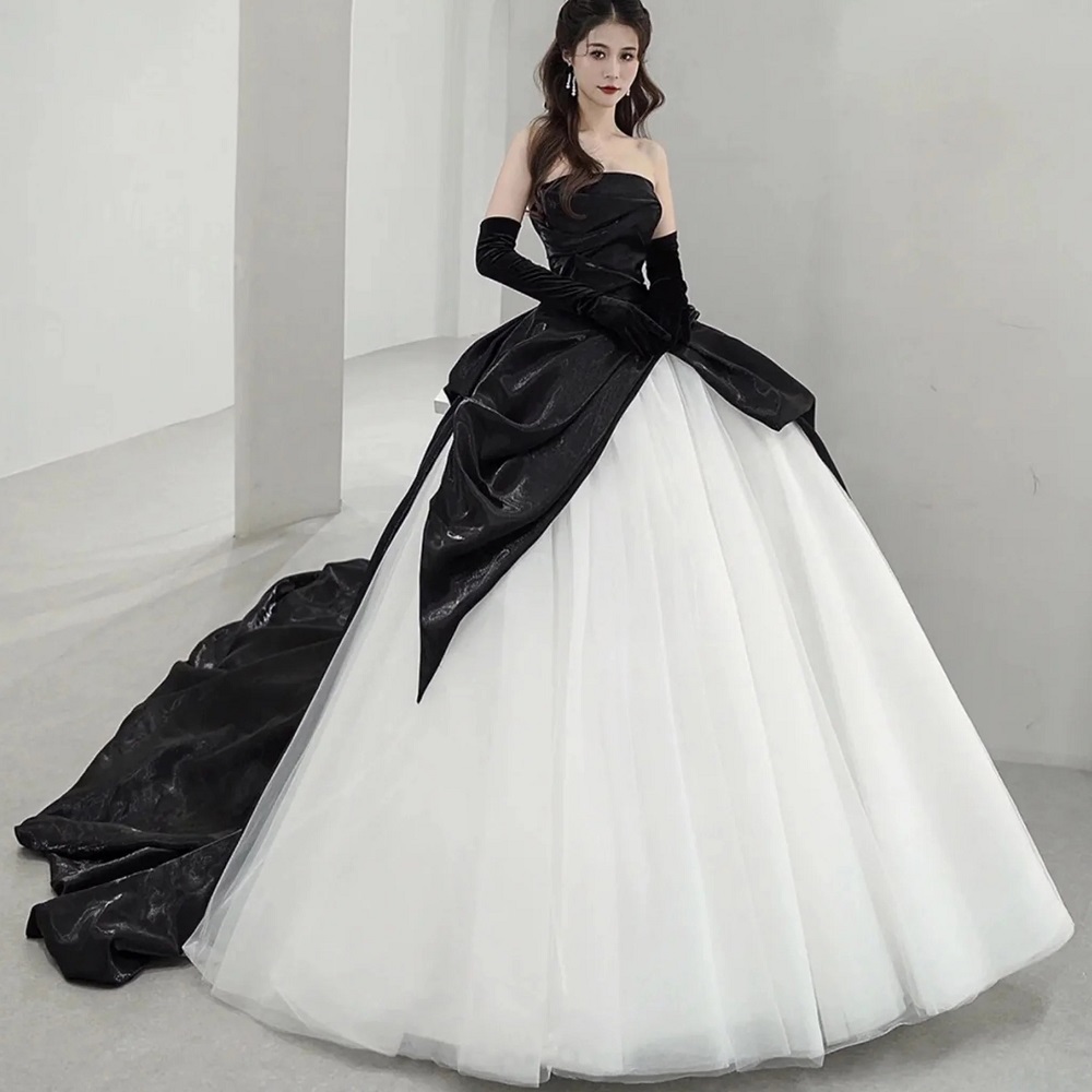 formal black and white dress
