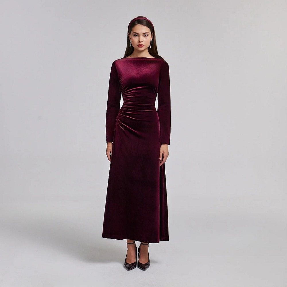 midi dress with sleeves formal