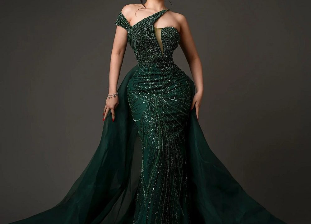 emerald formal dress