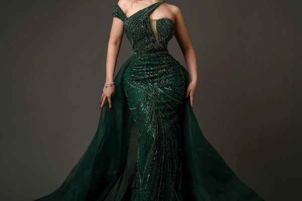 emerald formal dress