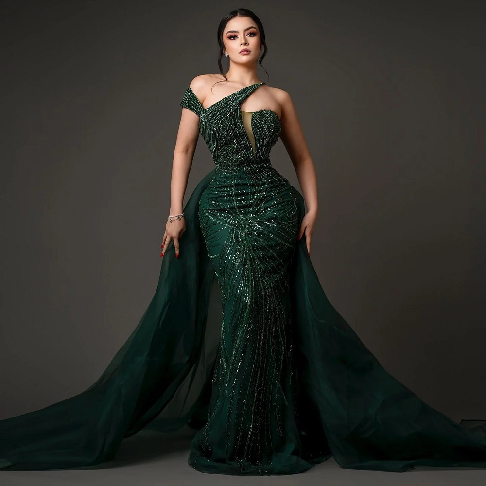 emerald formal dress