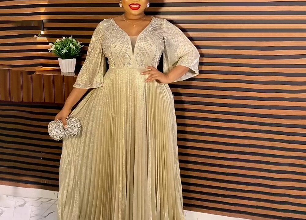 gold plus size formal dress
