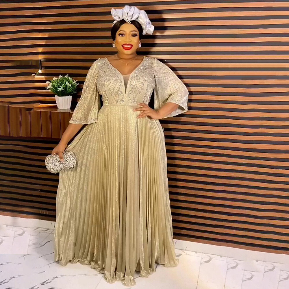 gold plus size formal dress