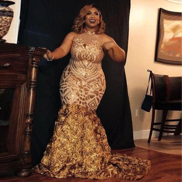 gold plus size formal dress