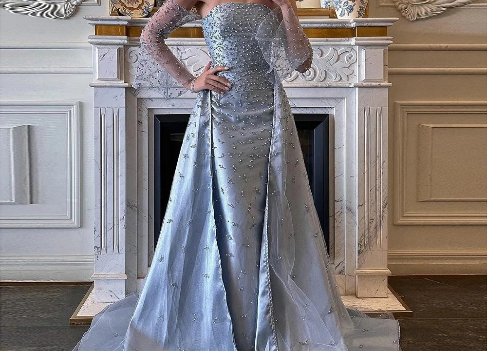 gray formal dress