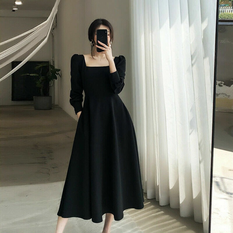 black dress with sleeves formal