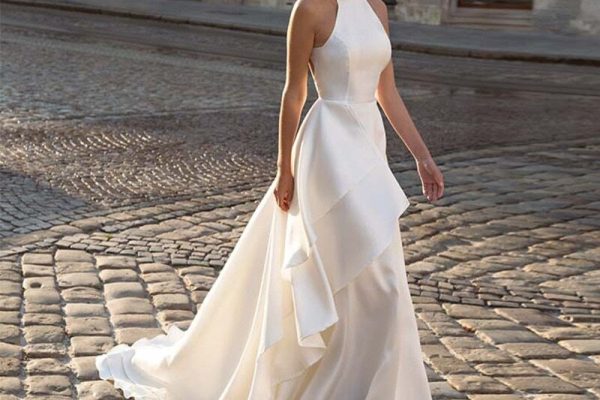 halter neck wedding dress