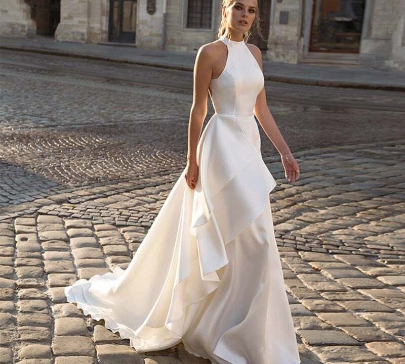halter neck wedding dress