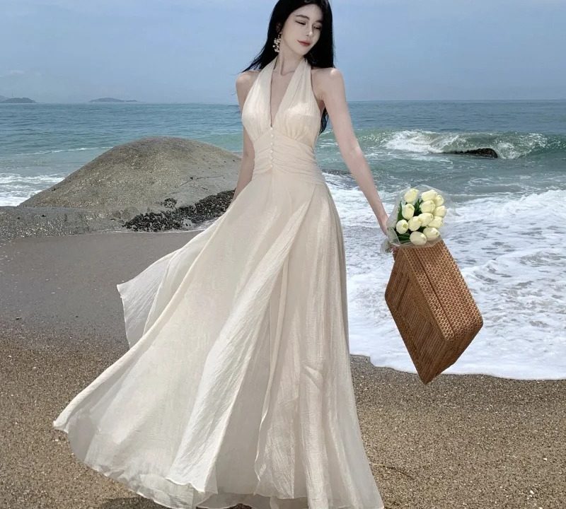 white formal maxi dress