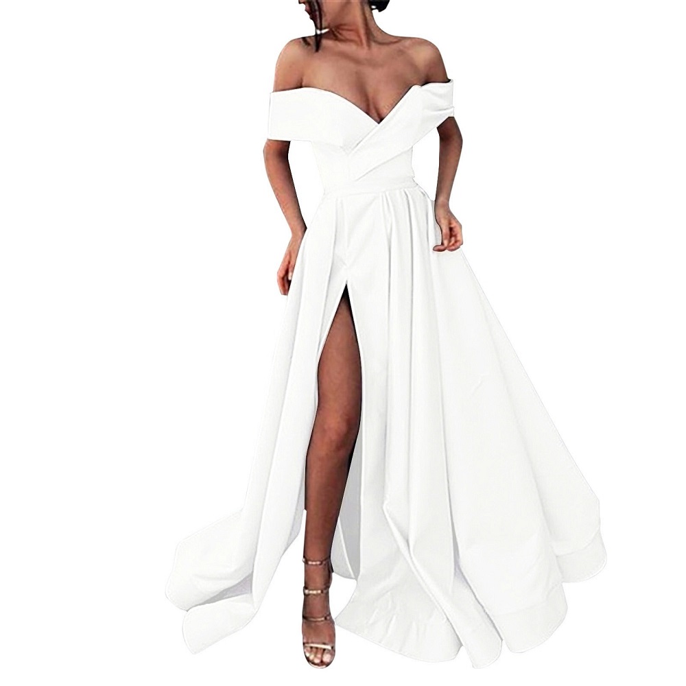 white formal maxi dress
