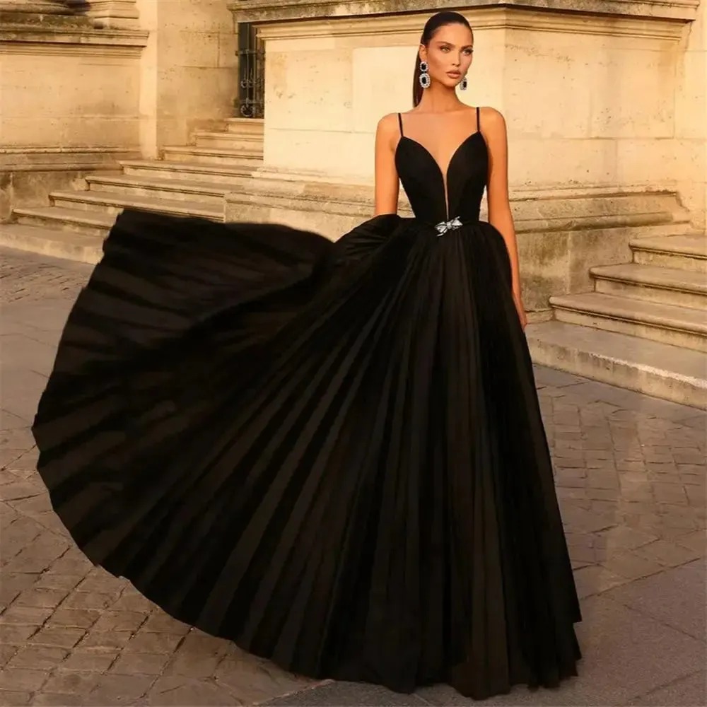 black satin formal dress