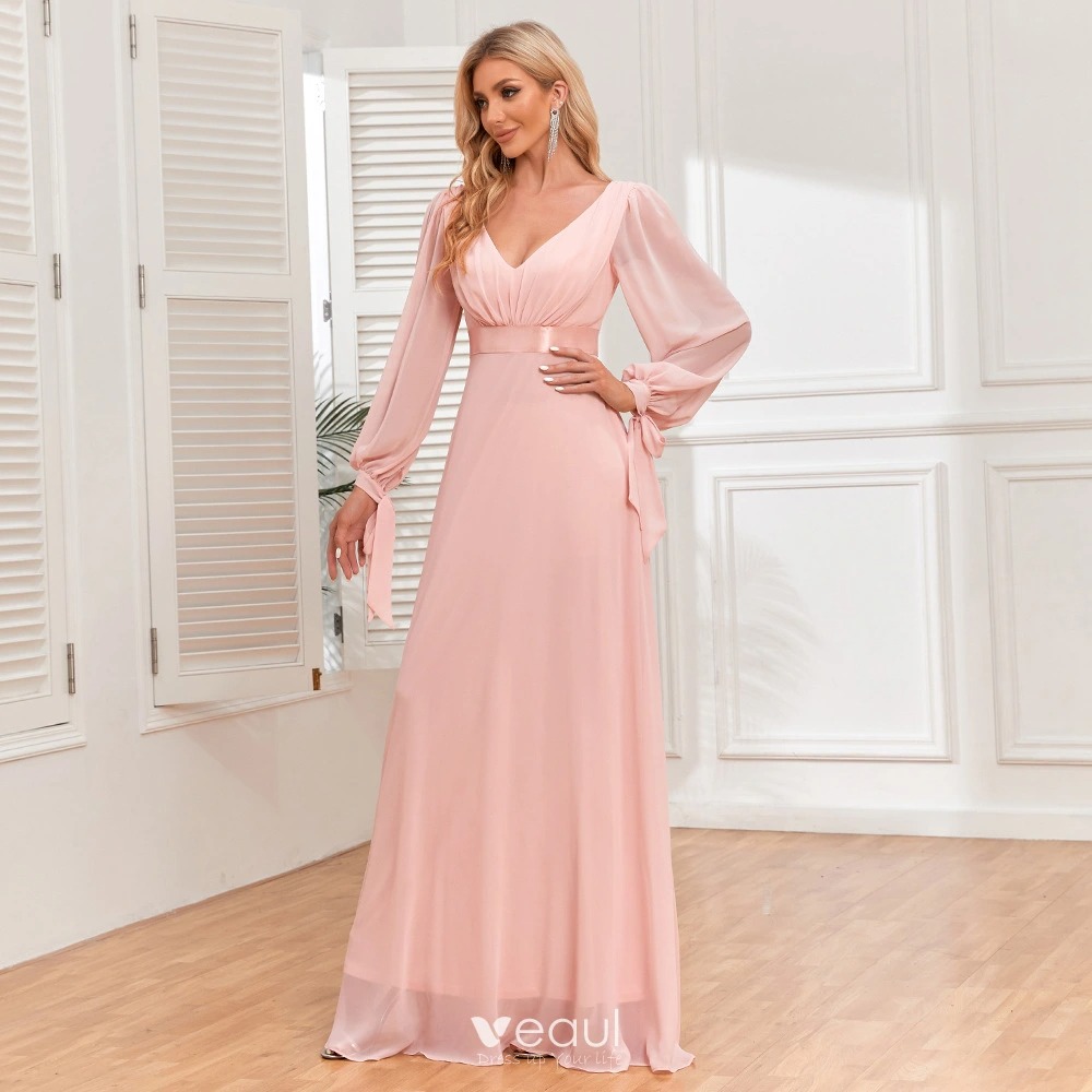 long pink formal dress