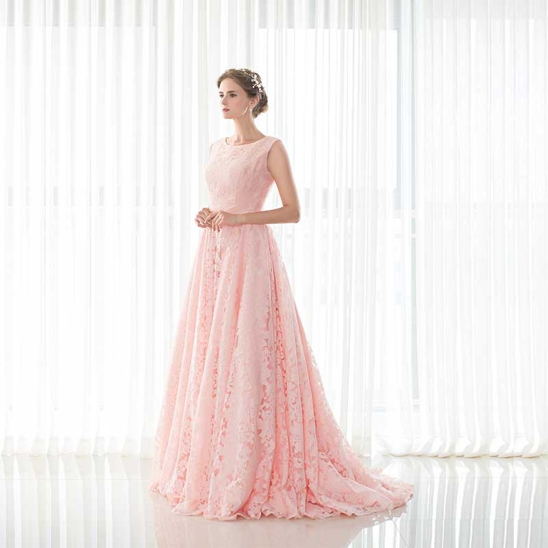 long pink formal dress