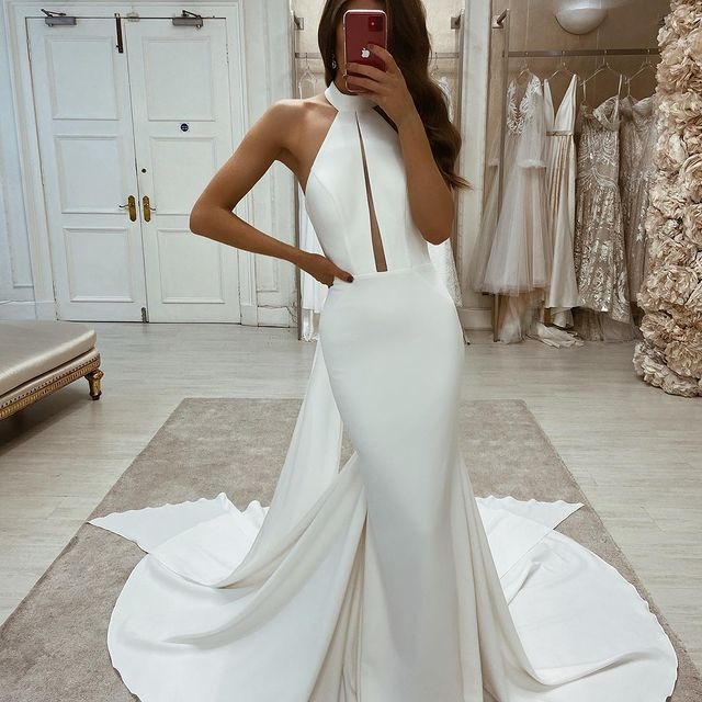 halter neck wedding dress