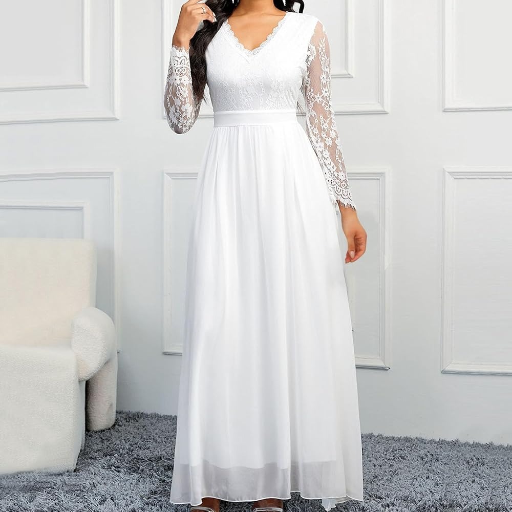 white formal maxi dress