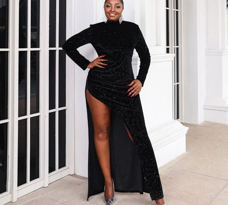 black formal long dress