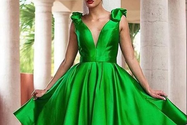 kelly green formal dress