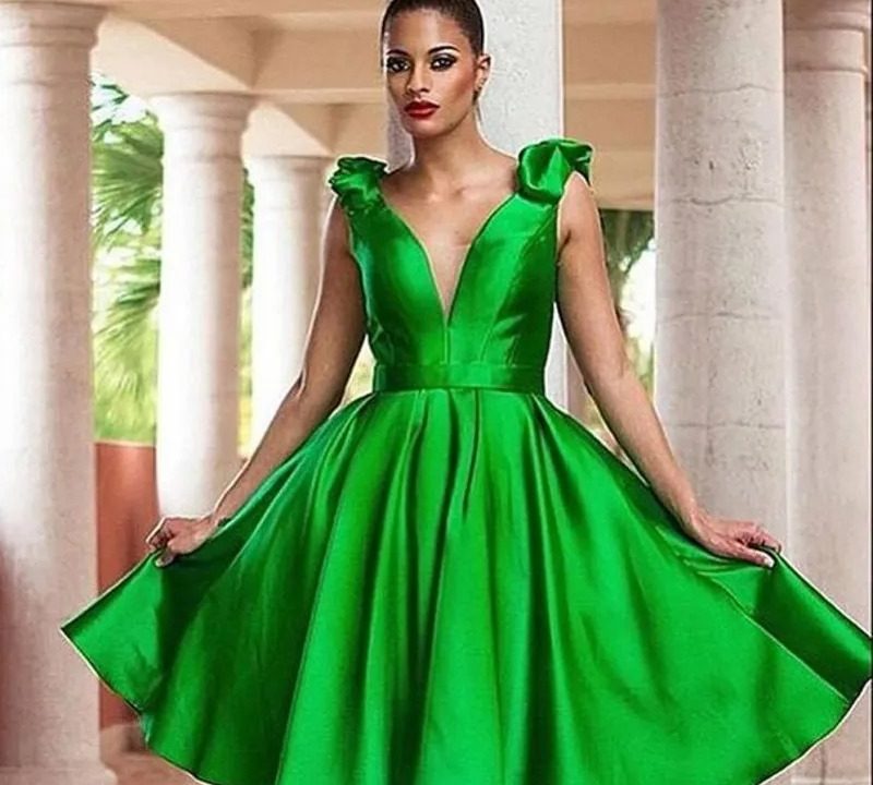 kelly green formal dress