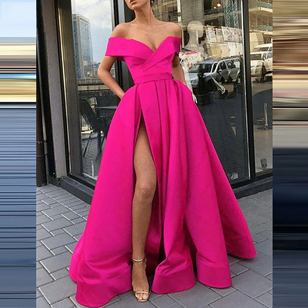 formal hot pink dress