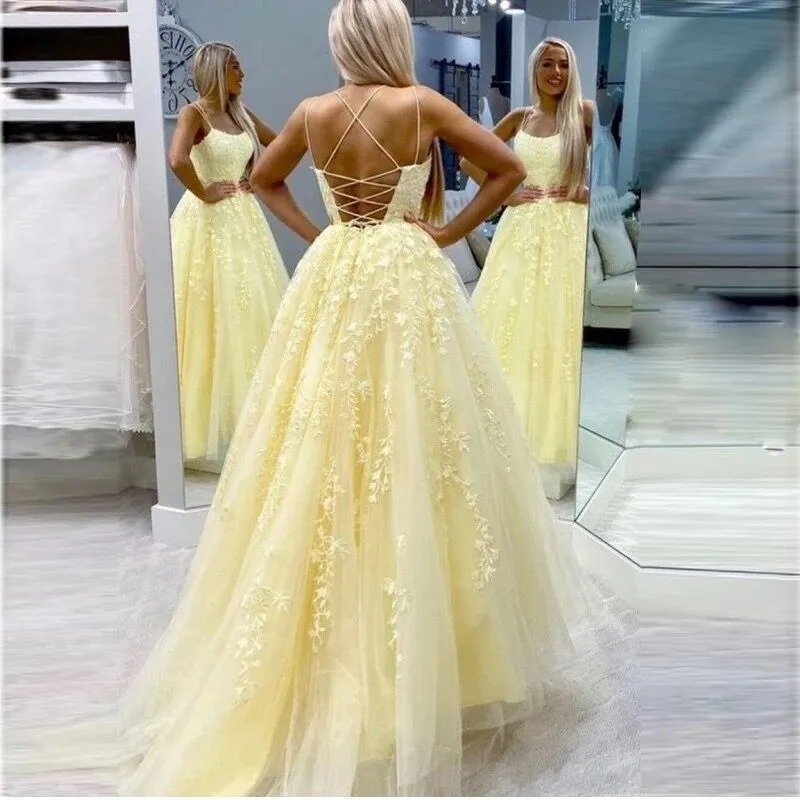 light yellow formal dress