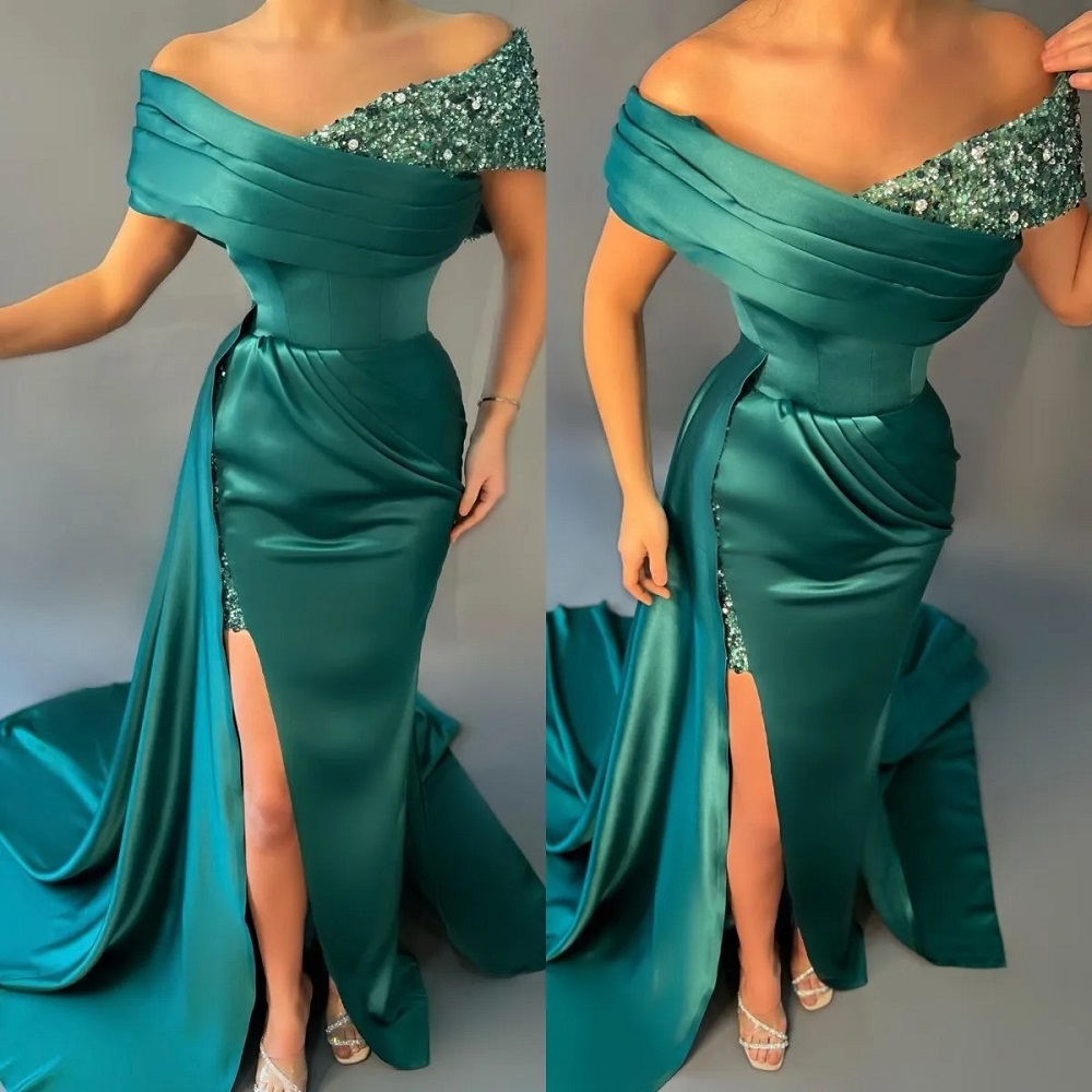 kelly green formal dress