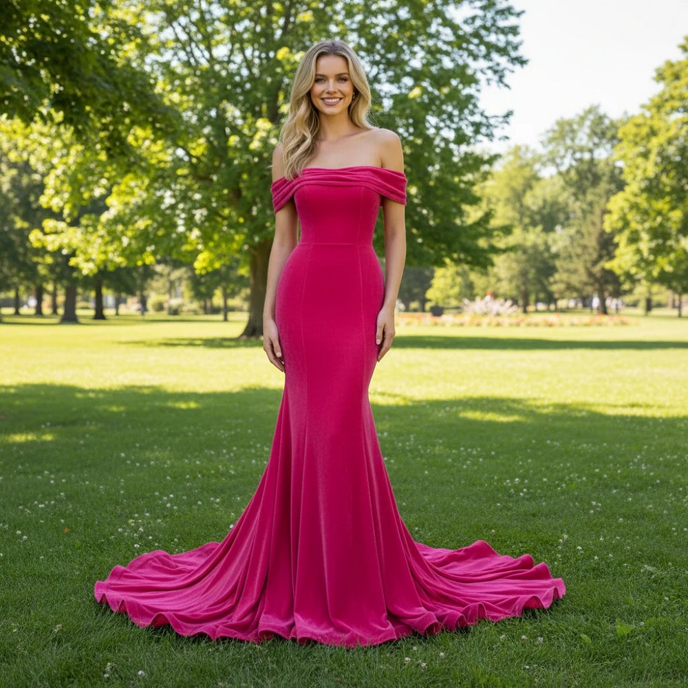 formal hot pink dress