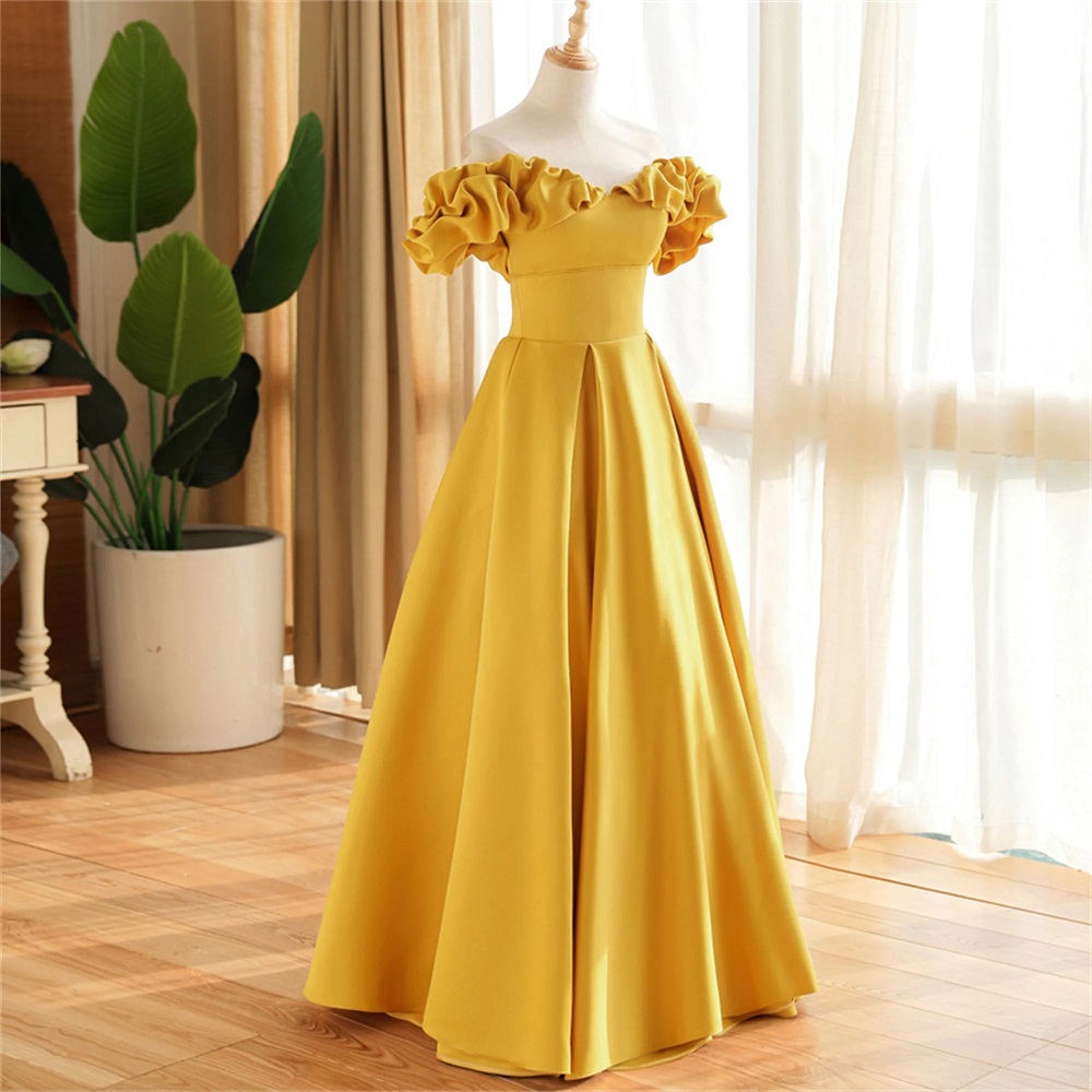 light yellow formal dress