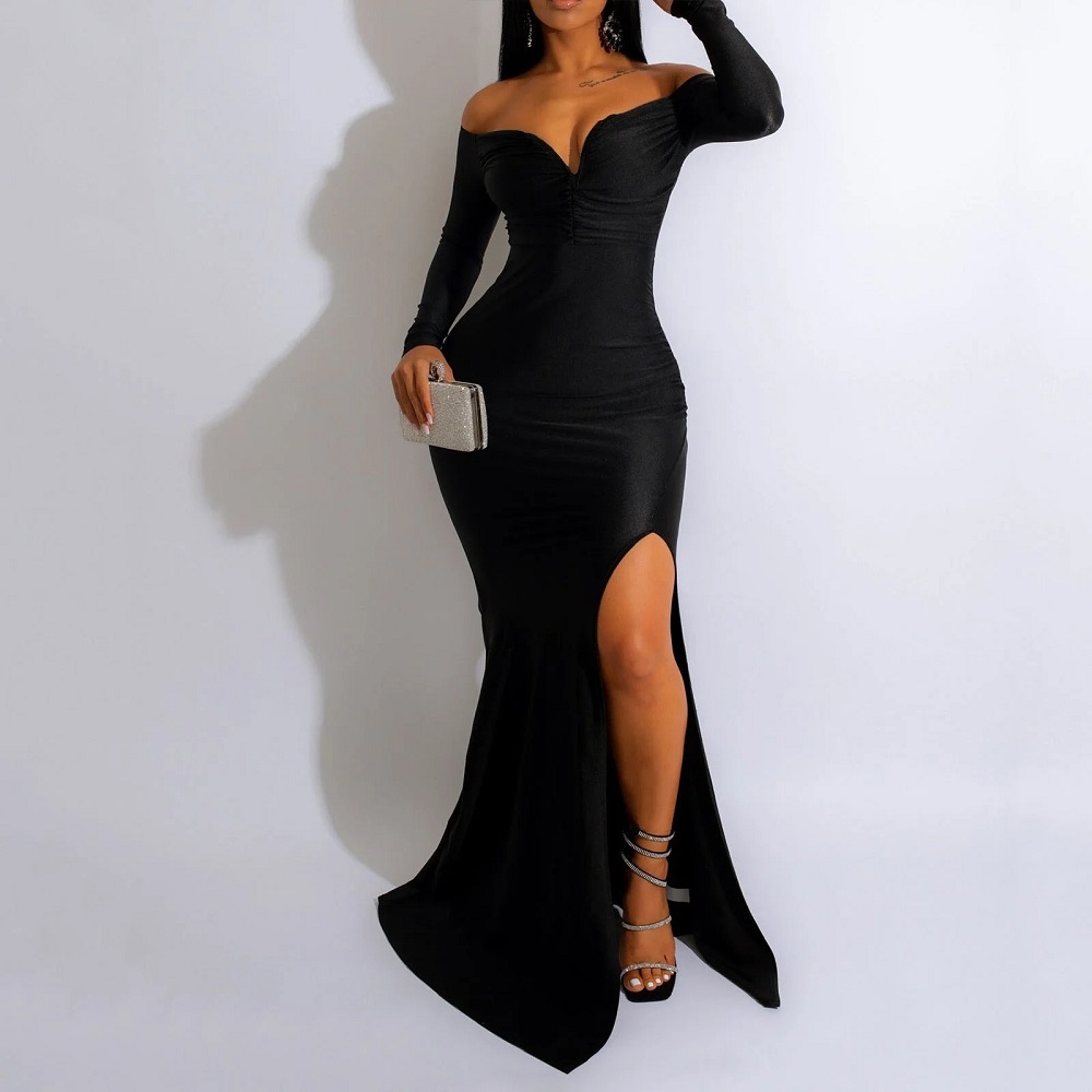 black formal long dress