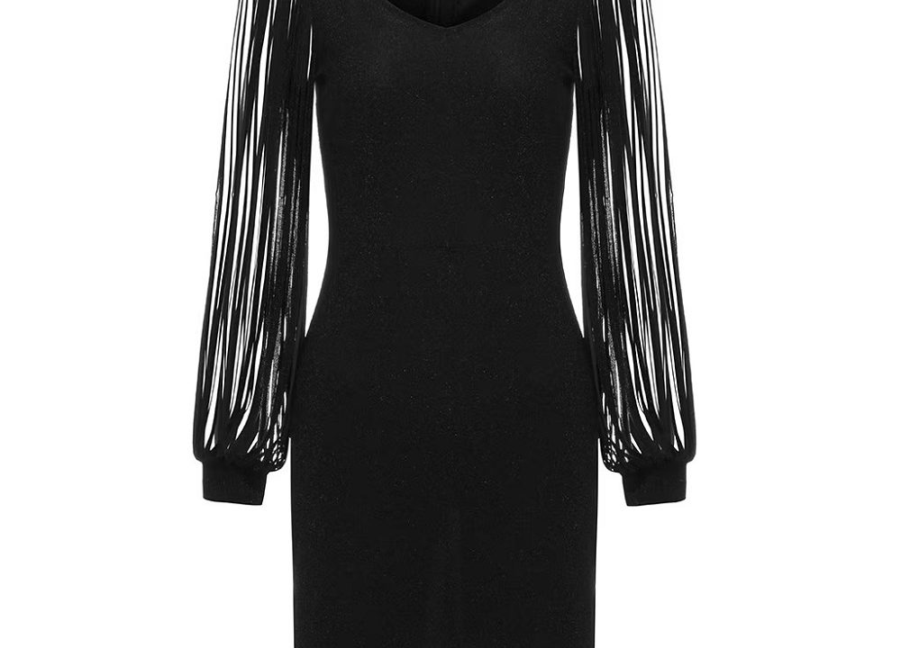 black formal mini dress