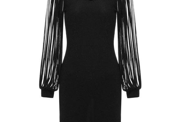 black formal mini dress