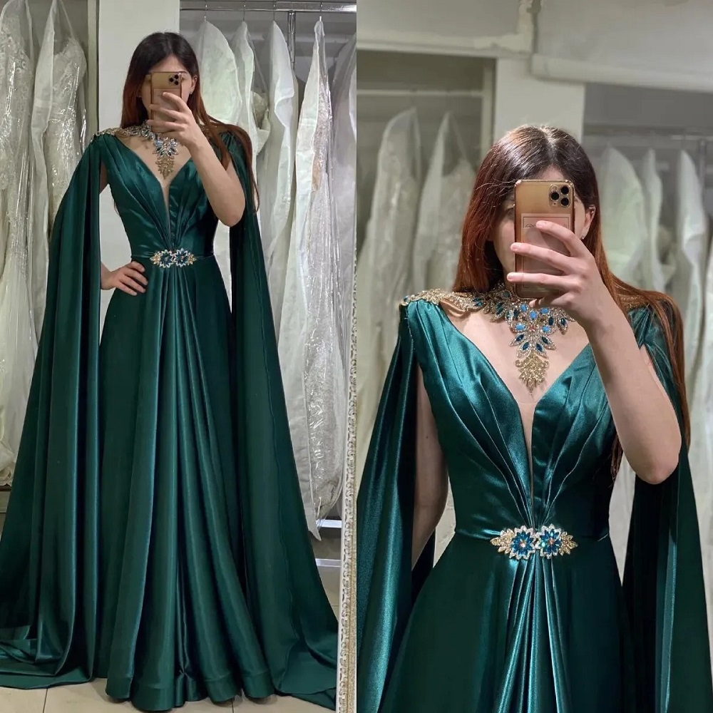 formal dark green dress