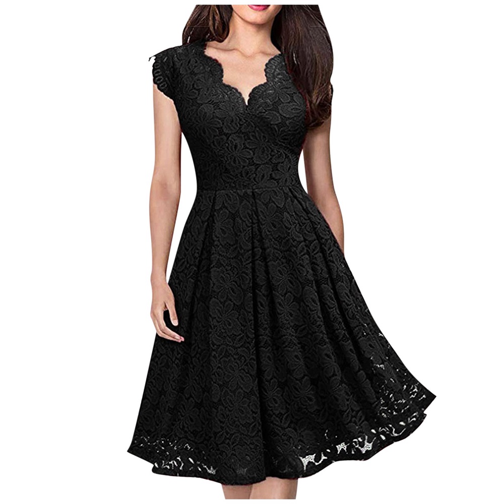 black midi formal dress
