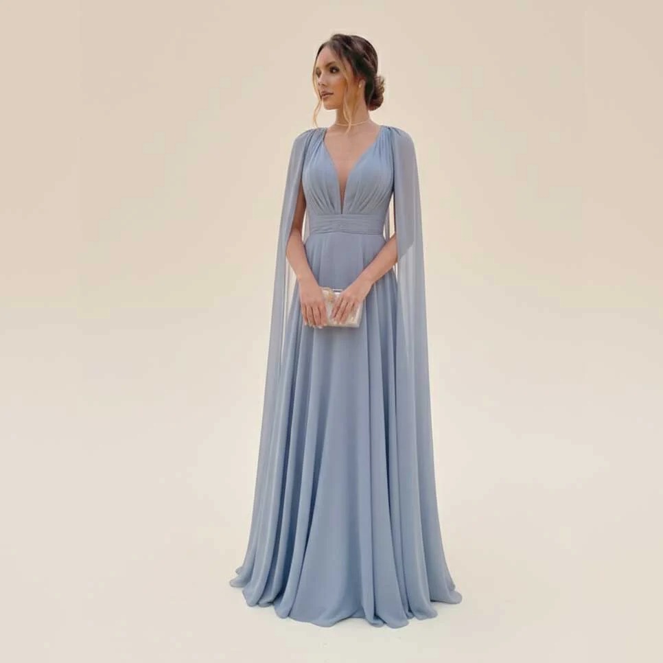 formal dusty blue dress