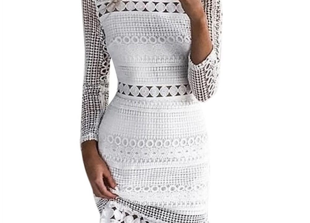 white lace formal dress