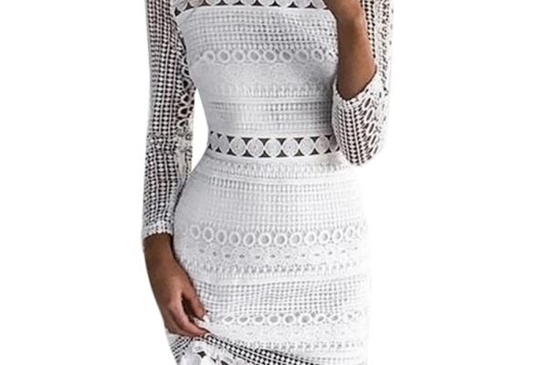 white lace formal dress