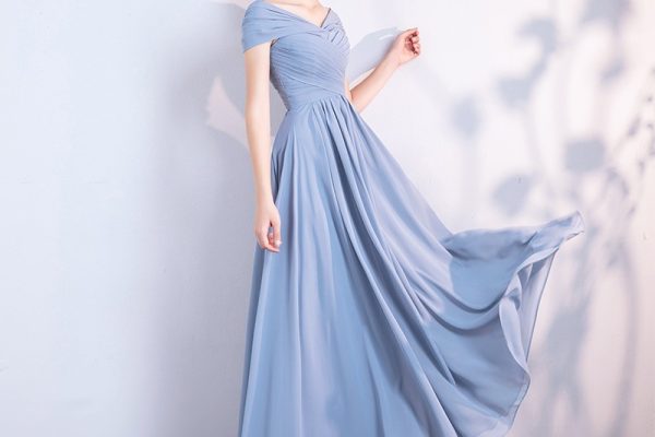 formal dusty blue dress