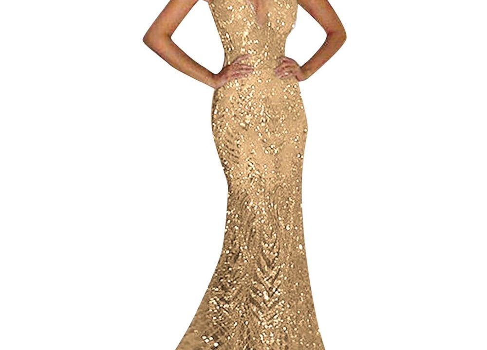 formal gold dress for women