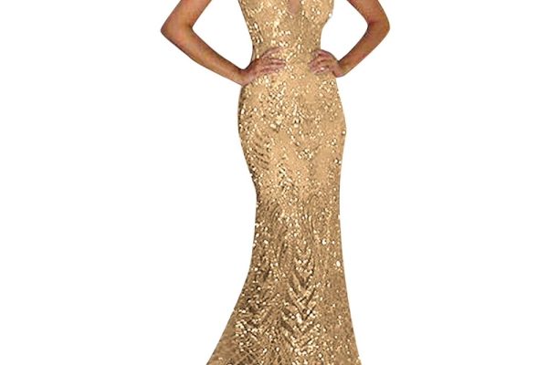 formal gold dress for women